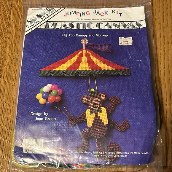 4 New Vintage 1991 Plastic Canvas Old Fashioned Moveable Pull-Toy by Back street - Picture 9 of 11